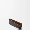 Knot coin cardholder in shiny nappa calfskin Black/Squirrel Knot coin cardholder in shiny nappa calfskin Black/Squirrel
