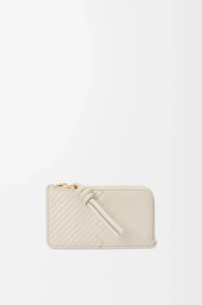 Knot coin cardholder in shiny nappa calfskin Light Oat Knot coin cardholder in shiny nappa calfskin Light Oat