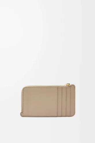 Knot coin cardholder in shiny nappa calfskin Sand/Tropical Green