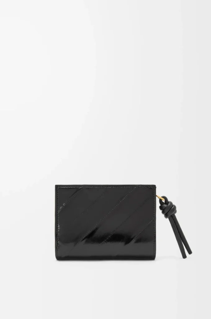 Knot compact wallet in eel Black Knot compact wallet in eel Black