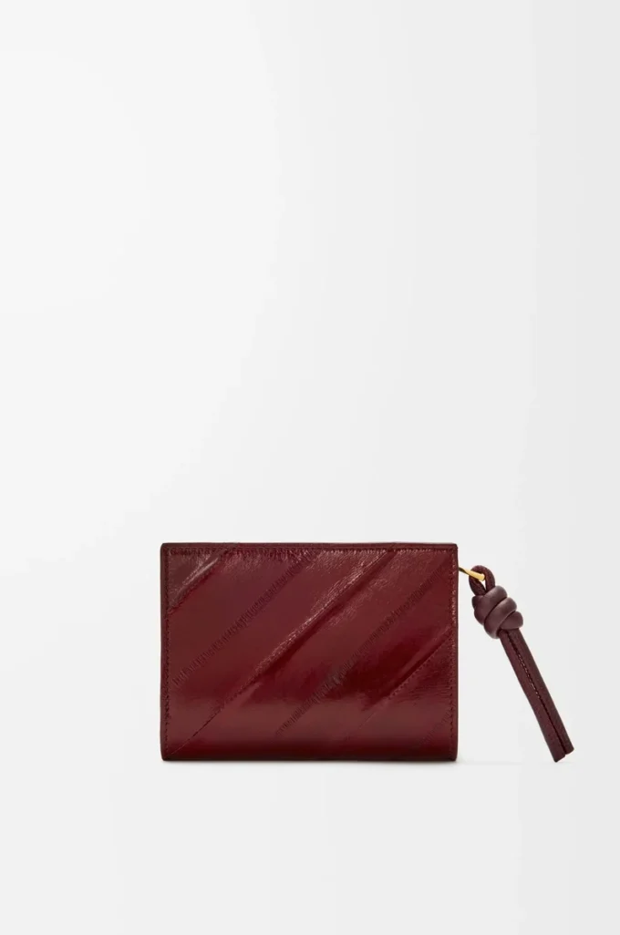 Knot compact wallet in eel Dark Burgundy Knot compact wallet in eel Dark Burgundy