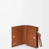 Knot compact wallet in shiny nappa calfskin Black/Squirrel