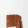 Knot compact wallet in shiny nappa calfskin Black/Squirrel