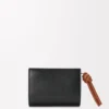 Knot compact wallet in shiny nappa calfskin Black/Squirrel