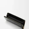 Knot slim zip around wallet in eel Black