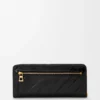 Knot slim zip around wallet in eel Black