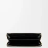 Knot slim zip around wallet in eel Black