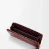 Knot slim zip around wallet in eel Dark Burgundy