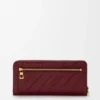 Knot slim zip around wallet in eel Dark Burgundy