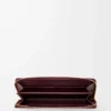 Knot slim zip around wallet in eel Dark Burgundy