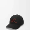 L patch cap in cotton Black