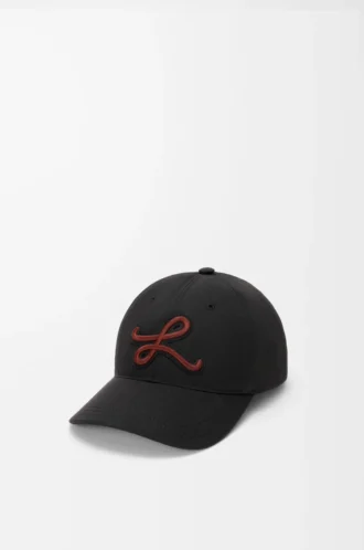 L patch cap in cotton Black