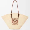 Large Anagram Basket bag in iraca palm and calfskin Natural/Tan