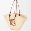 Large Anagram Basket bag in iraca palm and calfskin Natural/Tan