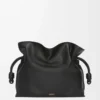 Large Flamenco clutch in nappa calfskin Black