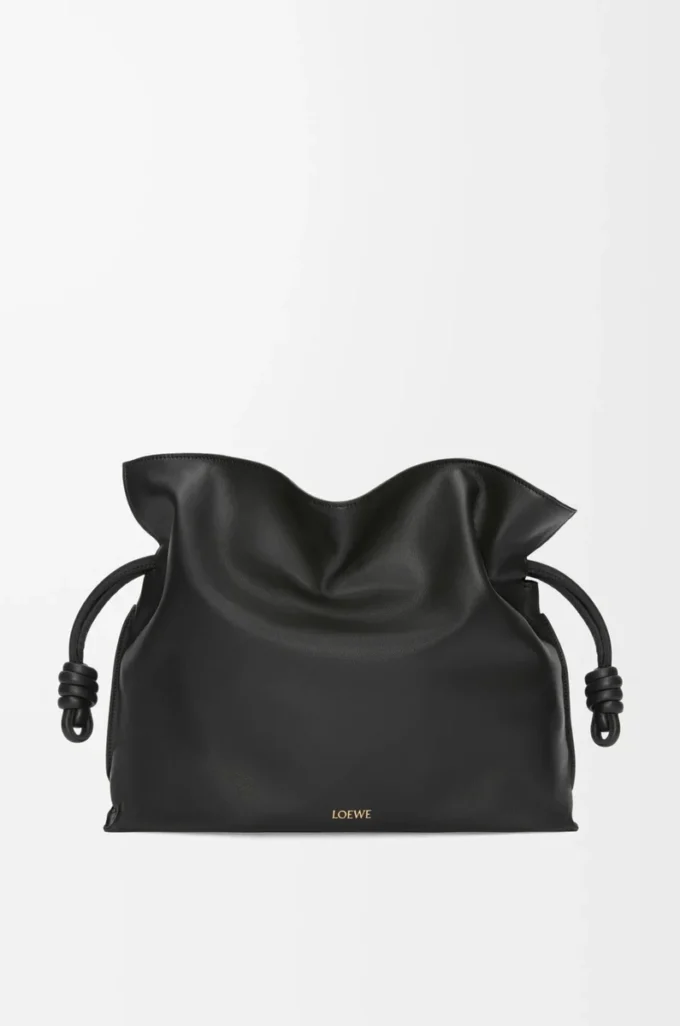 Large Flamenco clutch in nappa calfskin Black