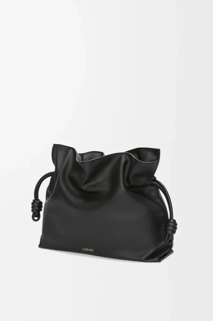 Large Flamenco clutch in nappa calfskin Black