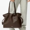Large Flamenco clutch in nappa calfskin Chocolate