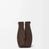 Large Flamenco clutch in nappa calfskin Chocolate