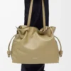 Large Flamenco clutch in nappa calfskin Clay Green