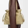 Large Flamenco clutch in nappa calfskin Clay Green