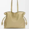 Large Flamenco clutch in nappa calfskin Clay Green