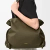 Large Flamenco clutch in nappa calfskin Dark Khaki
