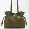 Large Flamenco clutch in nappa calfskin Dark Khaki