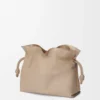 Large Flamenco clutch in nappa calfskin Sand