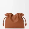 Large Flamenco clutch in nappa calfskin Squirrel