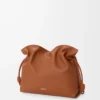 Large Flamenco clutch in nappa calfskin Squirrel