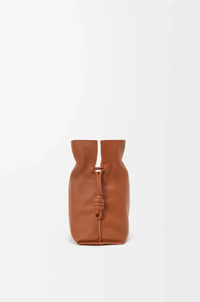 Large Flamenco clutch in nappa calfskin Squirrel