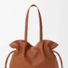 Large Flamenco clutch in nappa calfskin Squirrel