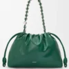 Large Flamenco purse in deerskin Evergreen