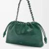 Large Flamenco purse in deerskin Evergreen