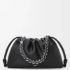 Large Flamenco purse in fine grained calfskin Black