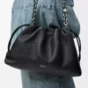 Large Flamenco purse in fine grained calfskin Black