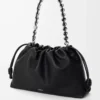 Large Flamenco purse in fine grained calfskin Black