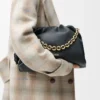 Large Flamenco purse in mellow nappa lambskin Black