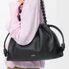 Large Flamenco purse in mellow nappa lambskin Black