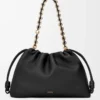 Large Flamenco purse in mellow nappa lambskin Black