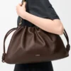 Large Flamenco purse in mellow nappa lambskin Dark Chestnut