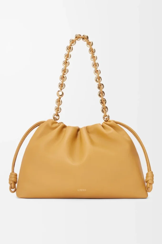 Large Flamenco purse in mellow nappa lambskin Sahara