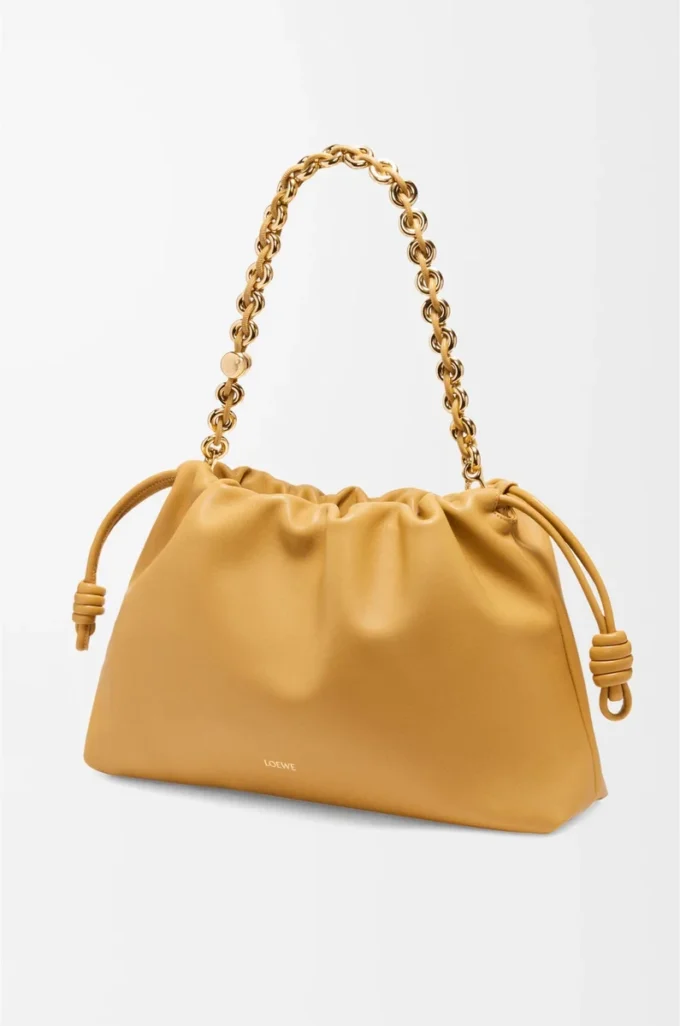 Large Flamenco purse in mellow nappa lambskin Sahara