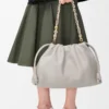 Large Flamenco purse in mellow nappa lambskin Shell Grey