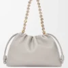 Large Flamenco purse in mellow nappa lambskin Shell Grey