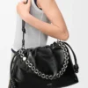 Large Flamenco purse in patent nappa lambskin Black