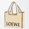 Large LOEWE Font tote in raffia Natural