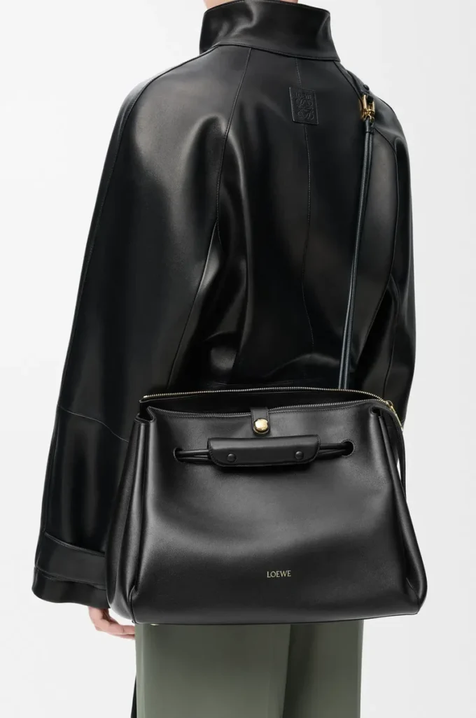Large Madrid bag in supple calfskin Black