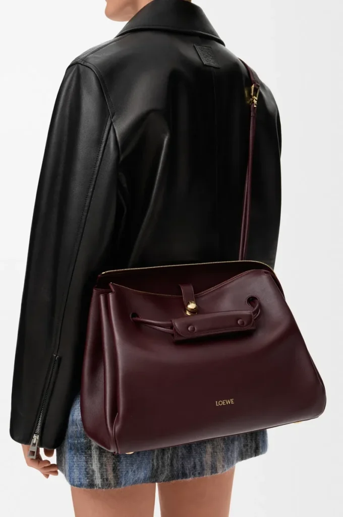 Large Madrid bag in supple calfskin Dark Burgundy